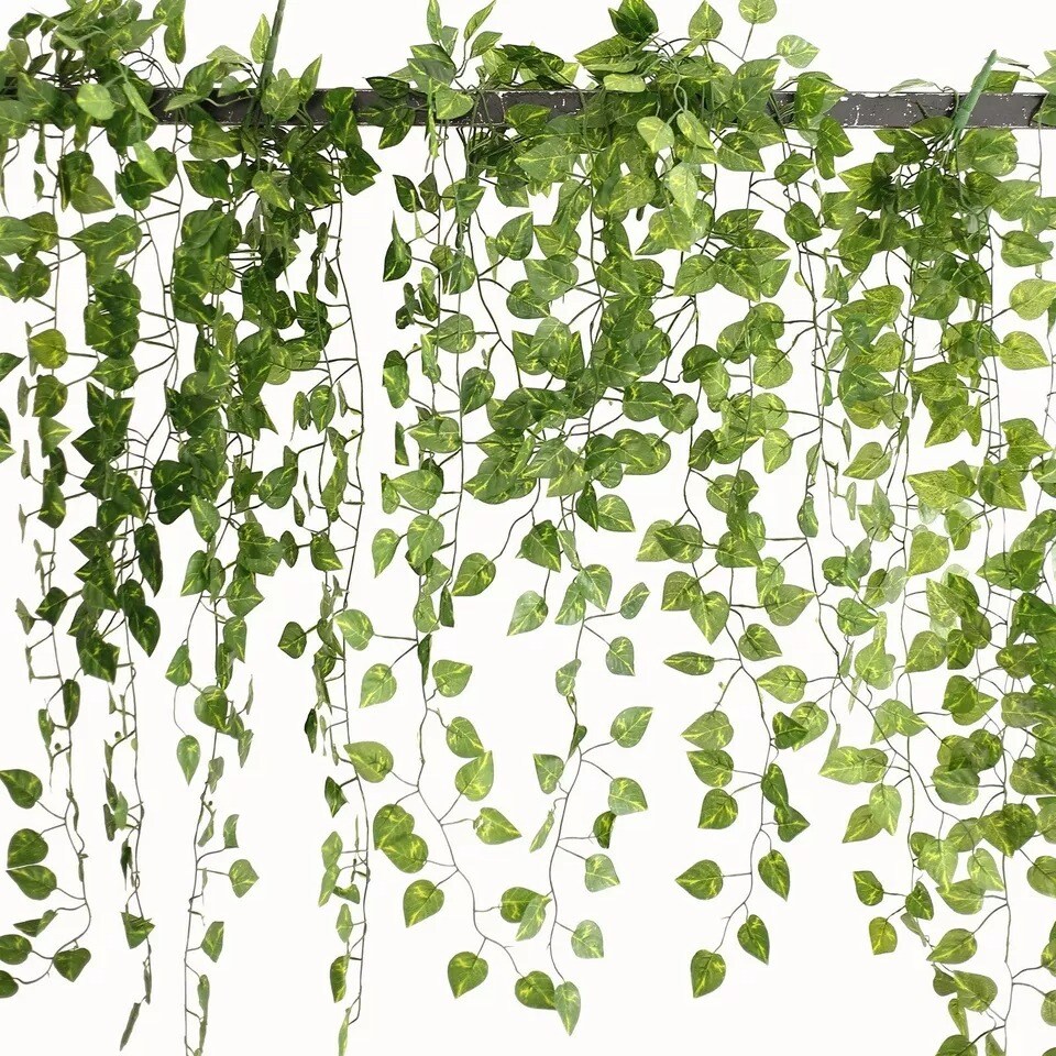 4 Green Silk Pothos Artificial Ivy Leaves Foliage Vine Garland Party Decorations