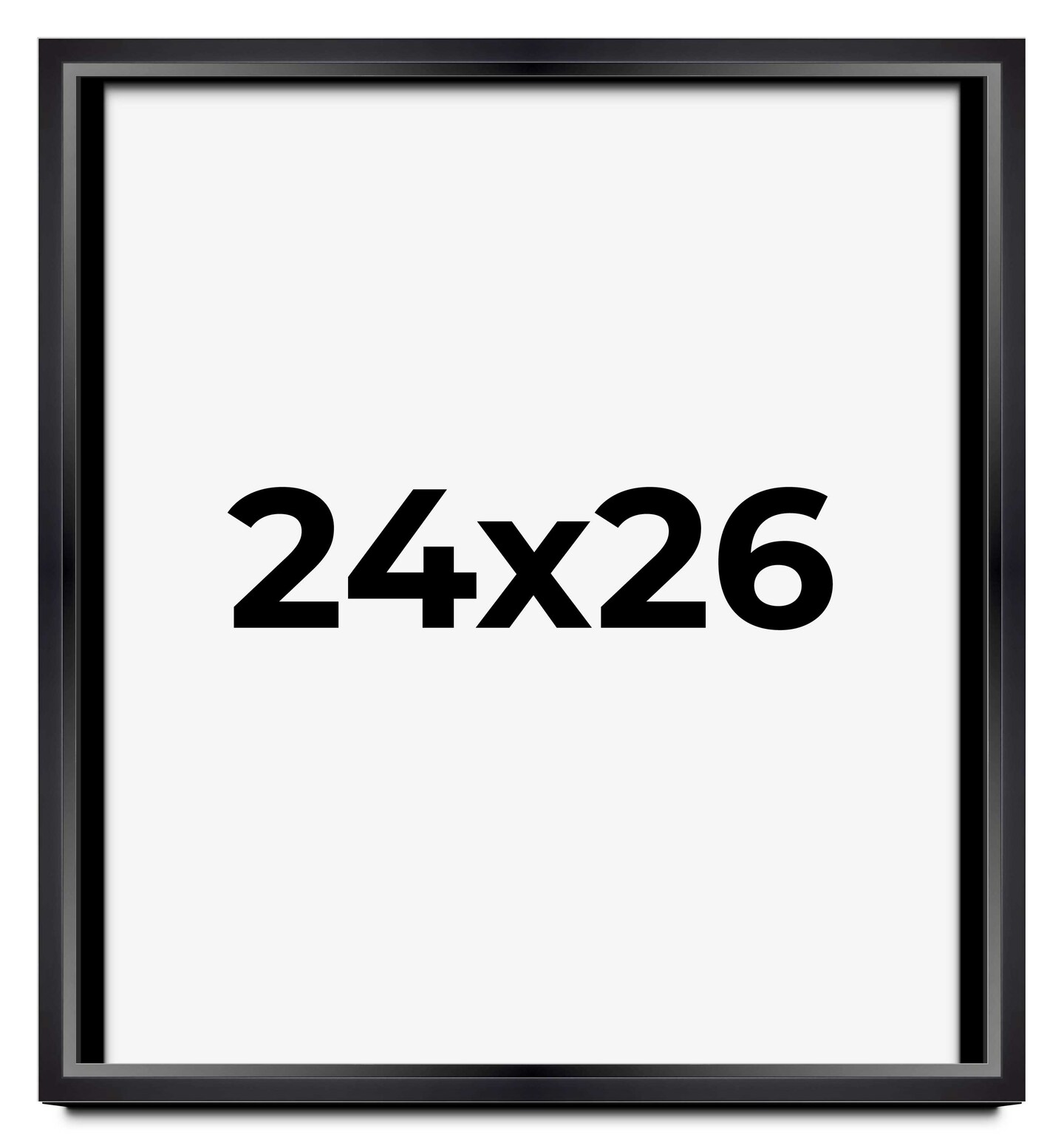 24x26 Modern Shadow Box 1.5" Depth Black Picture Frame - UV Acrylic, Backing, Hanging Hardware
