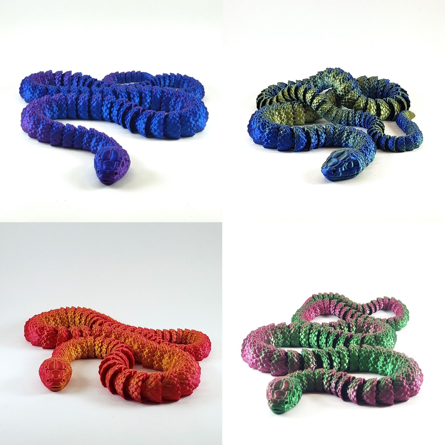 「SNAKE」アート作品　写真　木製パネル貼り　910㎜×910㎜×30㎜ 3D Printed Articulating Snake | MakerPlace by Michaels