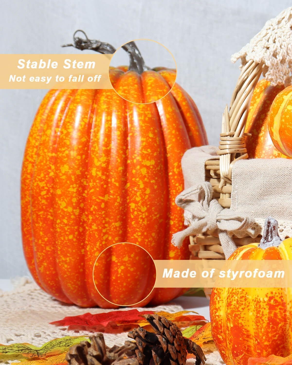 Assorted Orange Plastic Pumpkins for Decorating