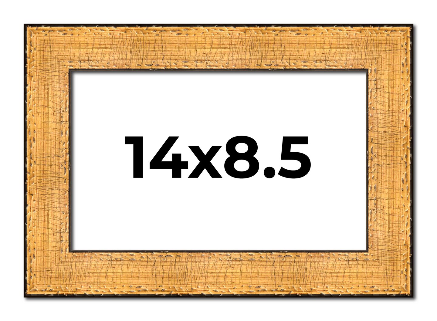 Photo Size Embellished Gold Picture Frame - UV Acrylic, Foam Board Backing, Hanging Hardware