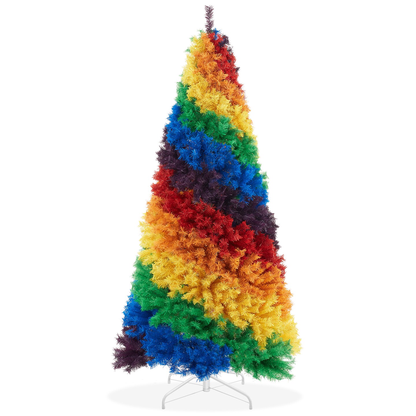 Casafield 7FT Artificial Colorful Rainbow Fir Holiday Christmas Tree&#xA0;with Sturdy Metal Stand