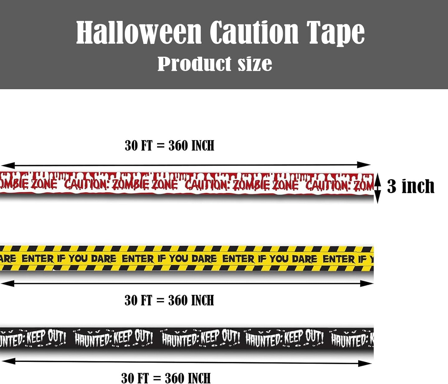 Halloween Zombie Caution Tape &#x26; Zombie Posters Pack, Fright Tape Bundle for Zombie Party or Halloween Party