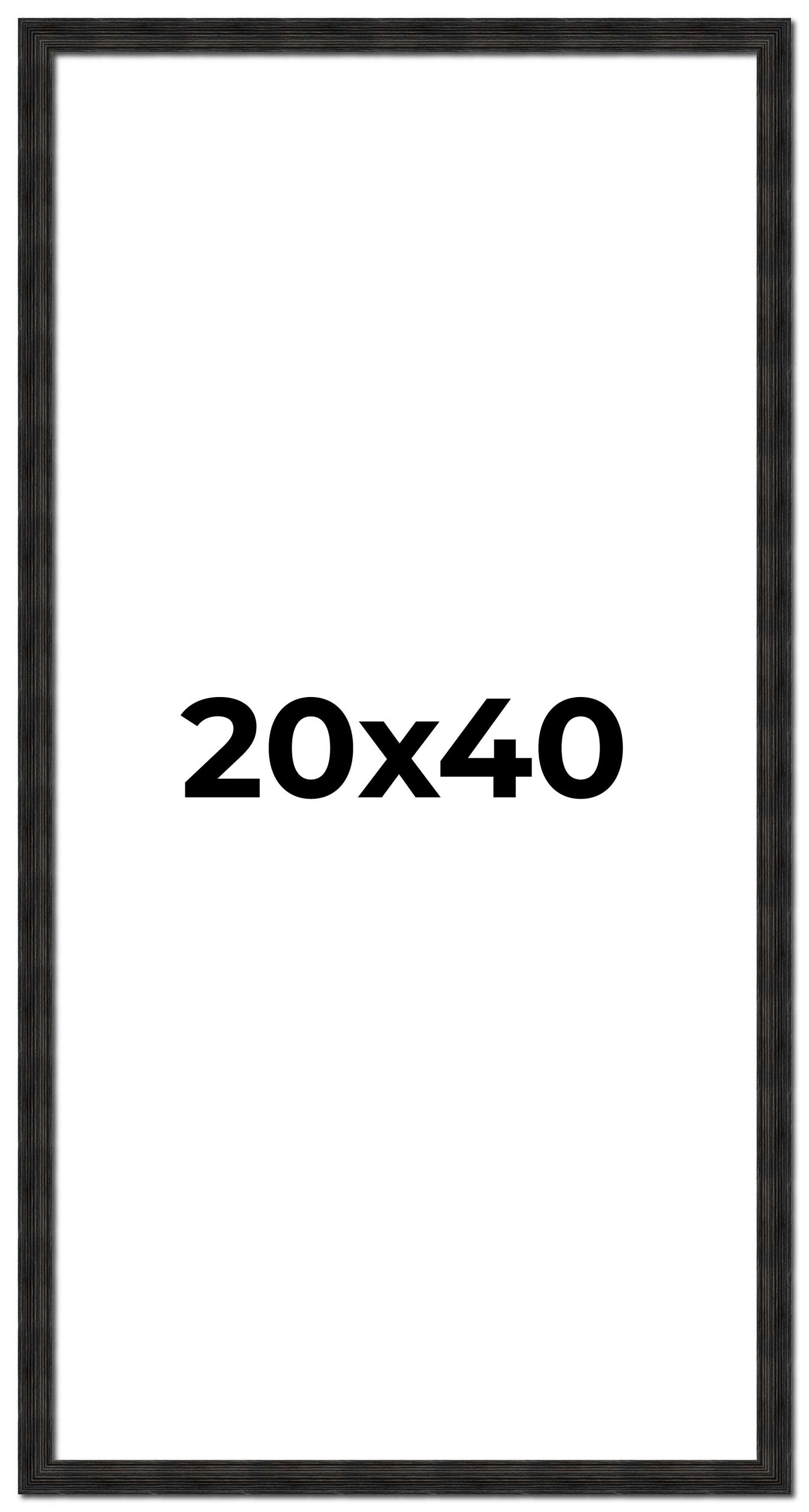 20x40 Thin Barnwood Picture Frame with UV-Resistant Acrylic & Acid Free Backing, Available in 2 Paint Finishes - Grey and Black
