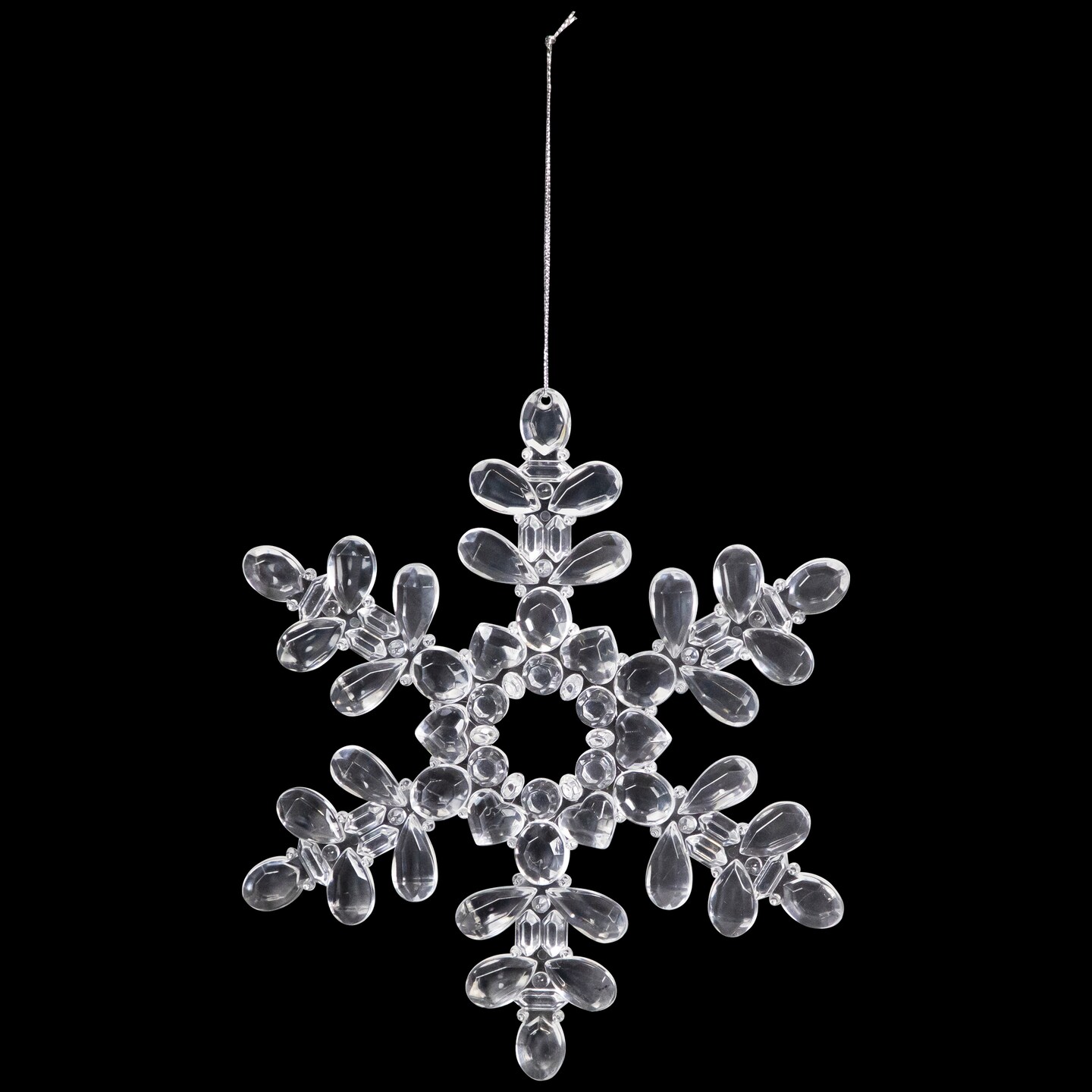 Northlight Hanging Acrylic Snowflake Christmas Ornaments - 7&#x22; - Clear - Set of 6