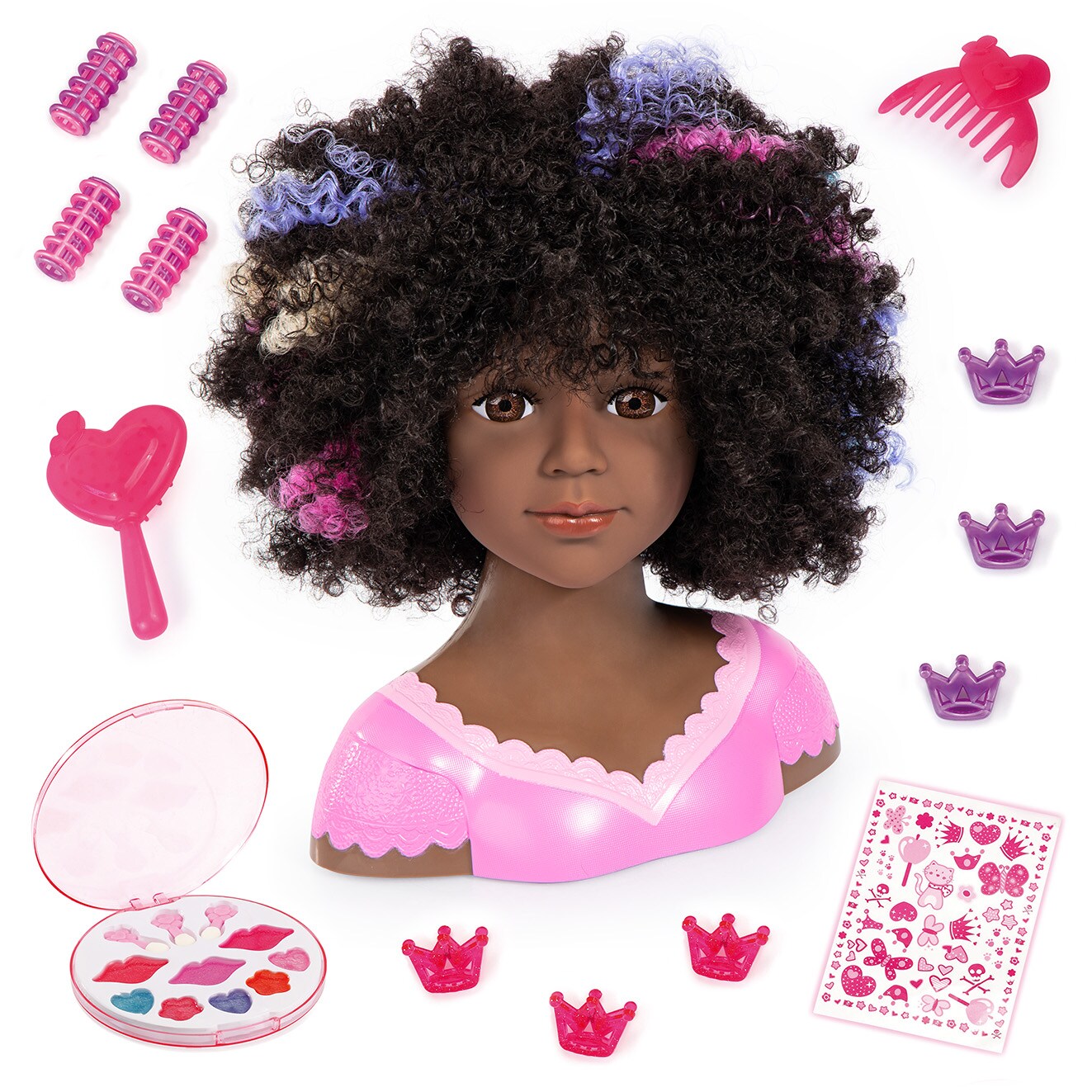 Charlene Super Model Styling Head - African American Doll Head, w/ Accessories, Kids Pretend Play, Ages 3+