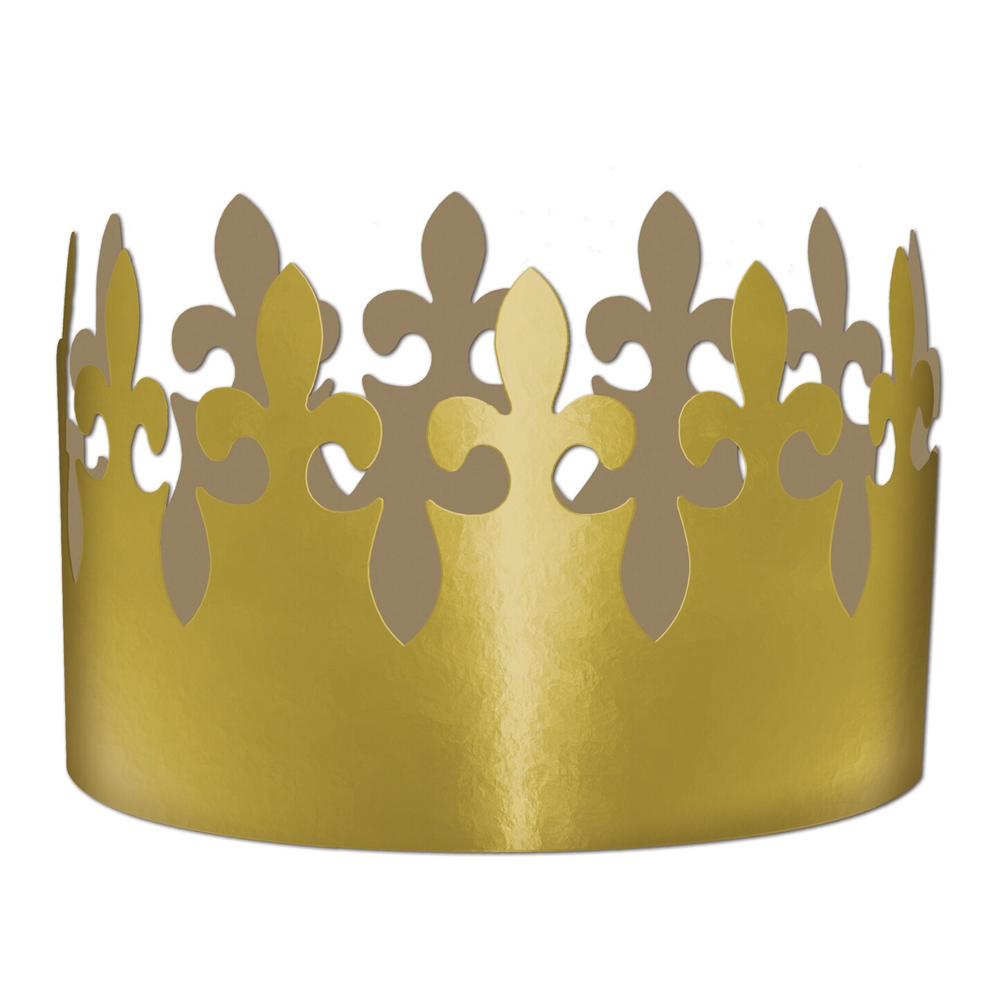 Beistle 3&#xBE;in. Gold Foil Fleur De Lis Crown - 72 Pack