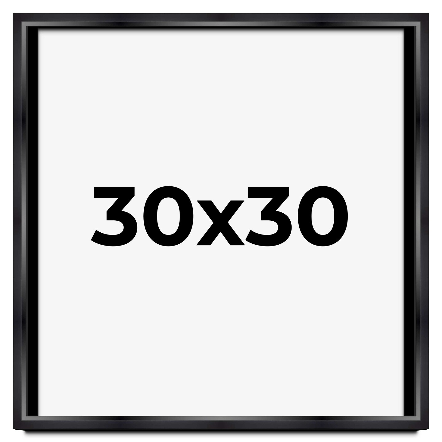 Square Minimalist Shadow Box Black Picture Frame - UV Acrylic, Backing, Hanging Hardware