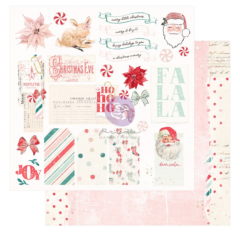 Prima Marketing Christmas Candy Cane Lane Bundle by Frank Garcia Collection Bundle Scrapbooking Journal Scrapbook Supplies Material Craft Notebooks Decoupage Album Art Journaling