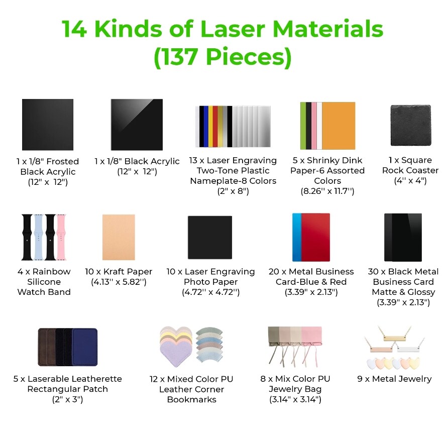 xTool F1 Laser Material Kit (137pcs)
