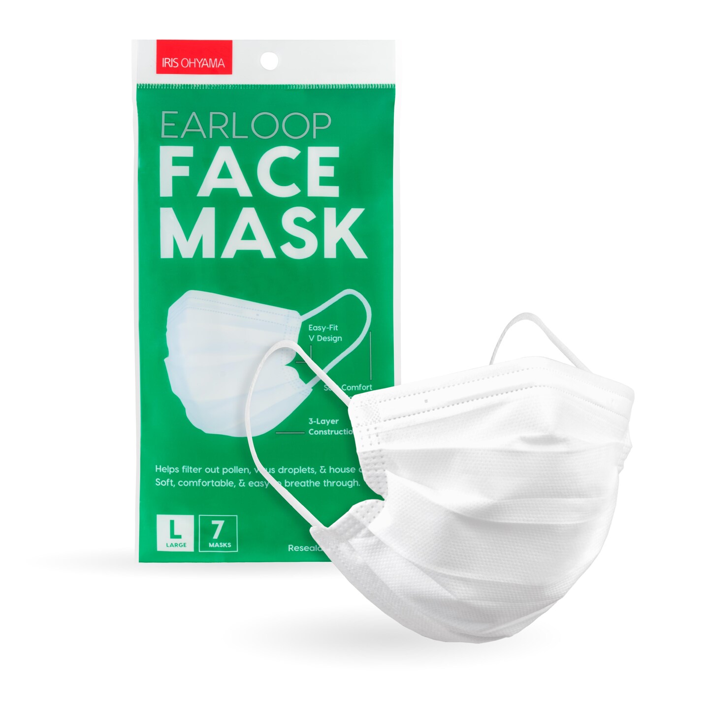 IRIS USA Disposable Earloop Face Mask