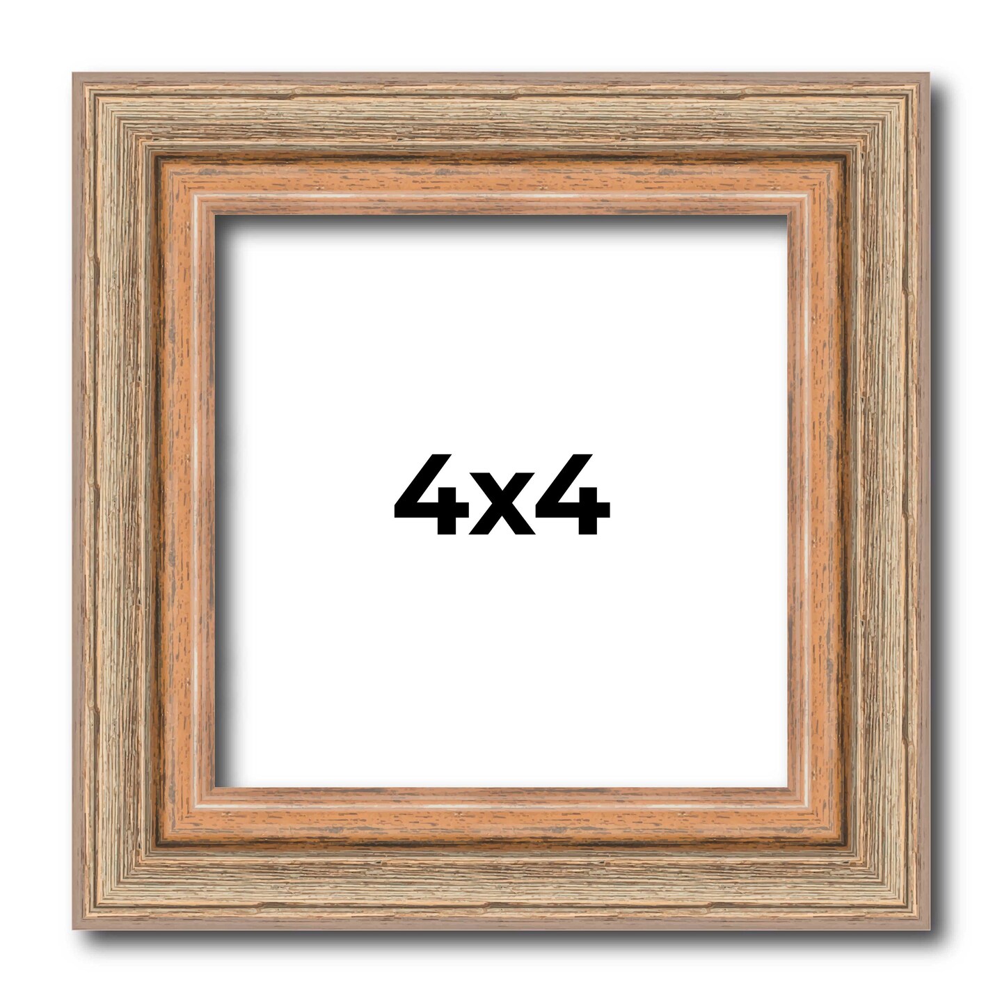 Square Deco Brown Picture Frame - UV Acrylic, Foam Board Backing, Hanging Hardware