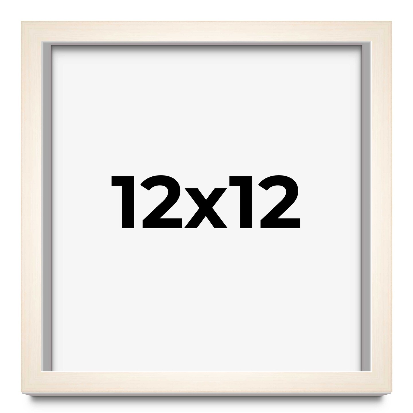 Square Shadow Box 3/4" Depth White Picture Frame - UV Acrylic, Backing, Hanging Hardware