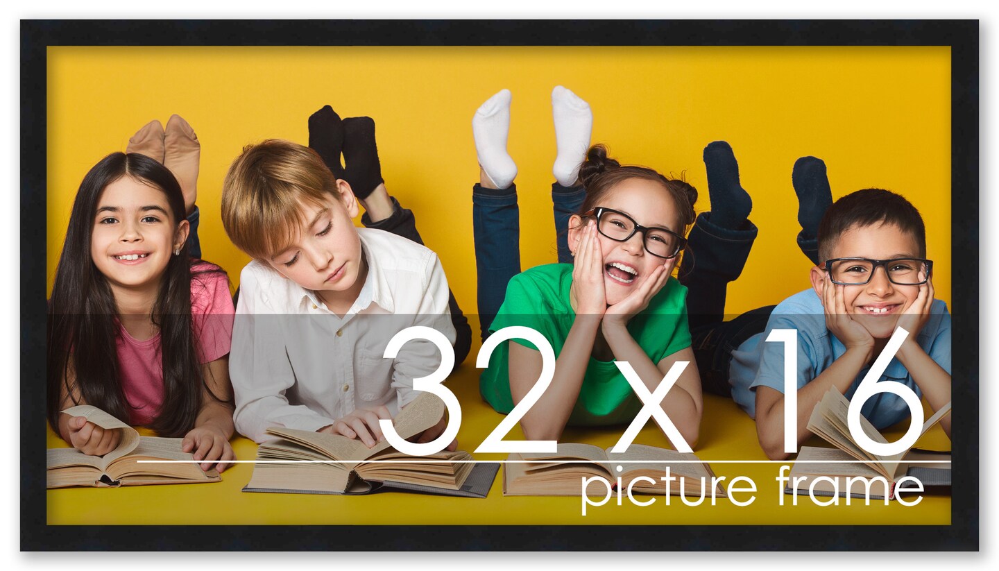 Panoramic Minimalist Black Picture Frame - UV Acrylic, Foam Board Backing, Hanging Hardware