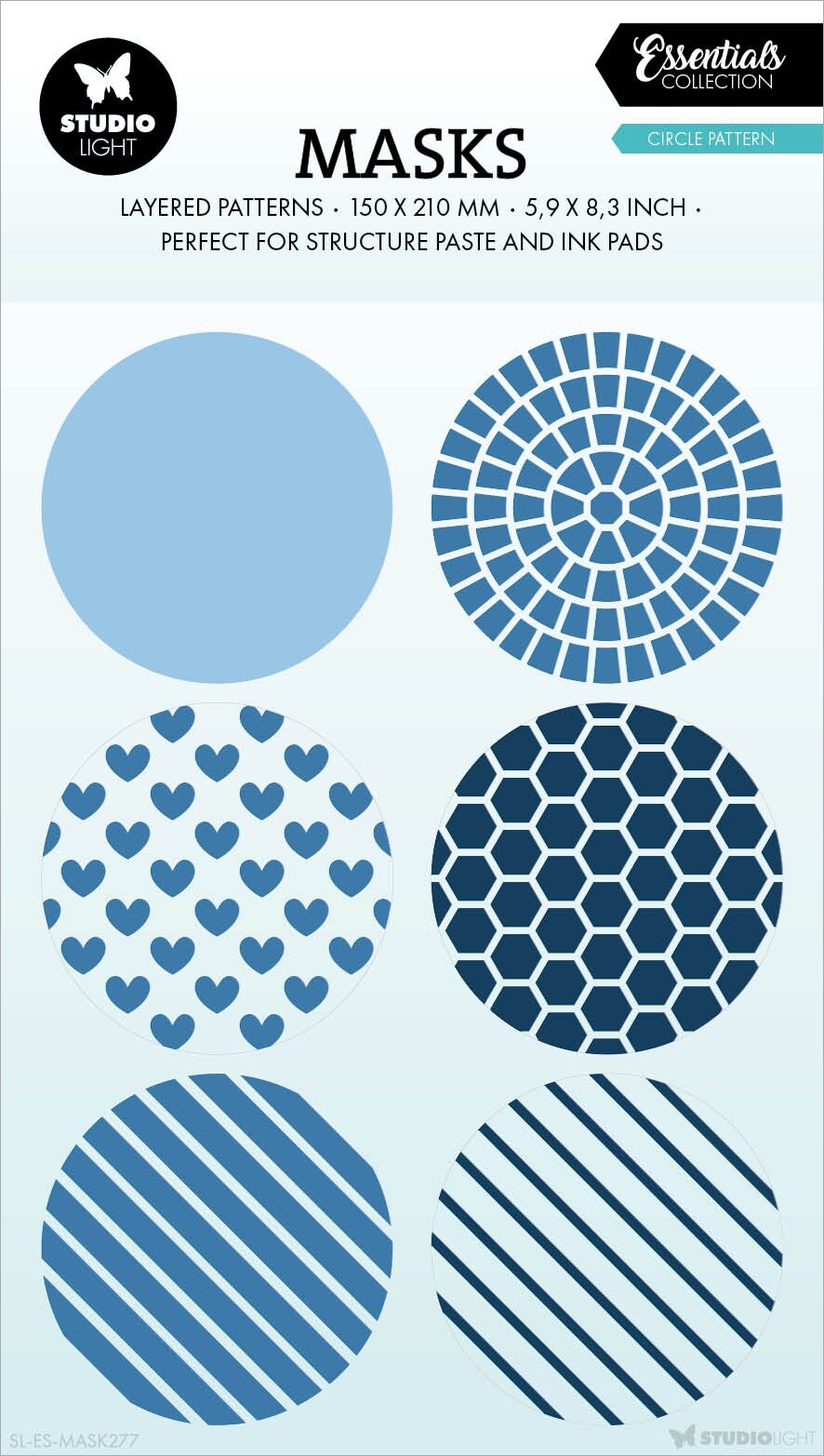 Studio Light Essentials 5.9"X8.25" Stencil-Nr. 277, Circle Pattern