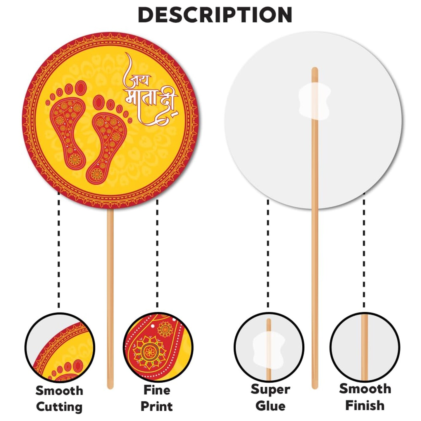 10 Pcs Navratri Photo Booth Props Kit Jai Mata Di Decoration Item Navaratri Hindu Festival Celebration Party Favors Decorations Kit for Photoshoot Home Indoor Outdoor Decor