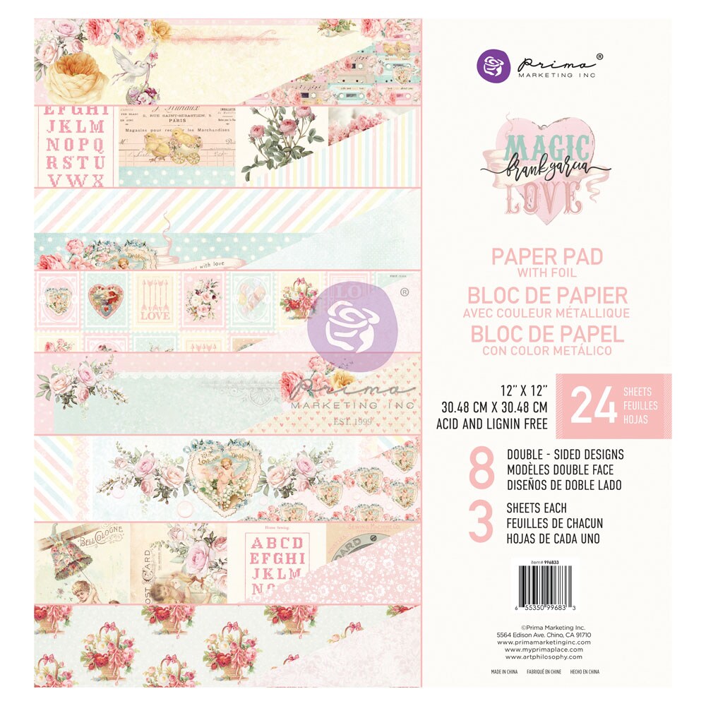 Prima Marketing Magic Love Bundle by Frank Garcia Collection Bundle Scrapbooking Journal Scrapbook Supplies Material Craft Notebooks Decoupage Album Art Journaling