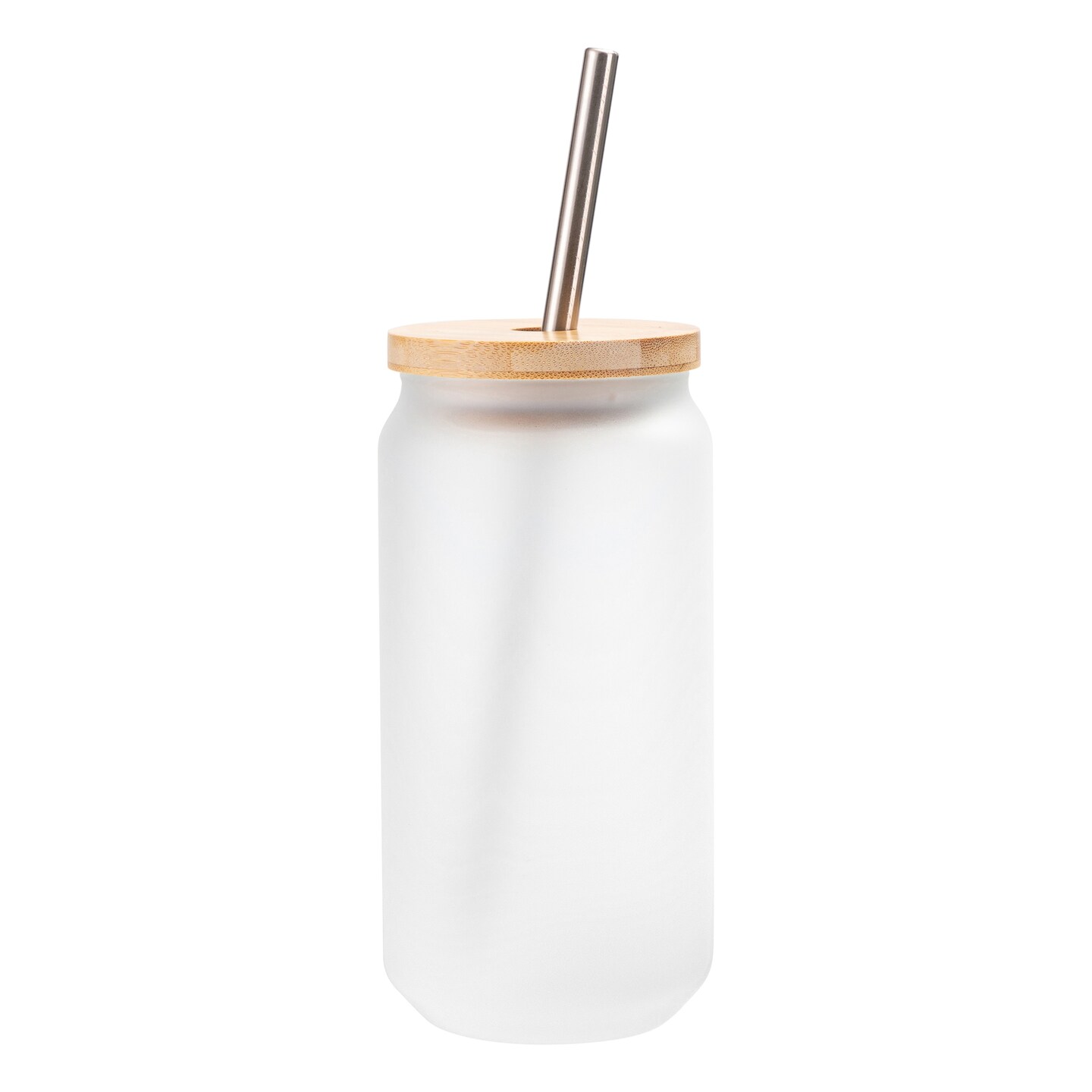 Craft Express Glass Can w/ Straw-Clear , 18oz