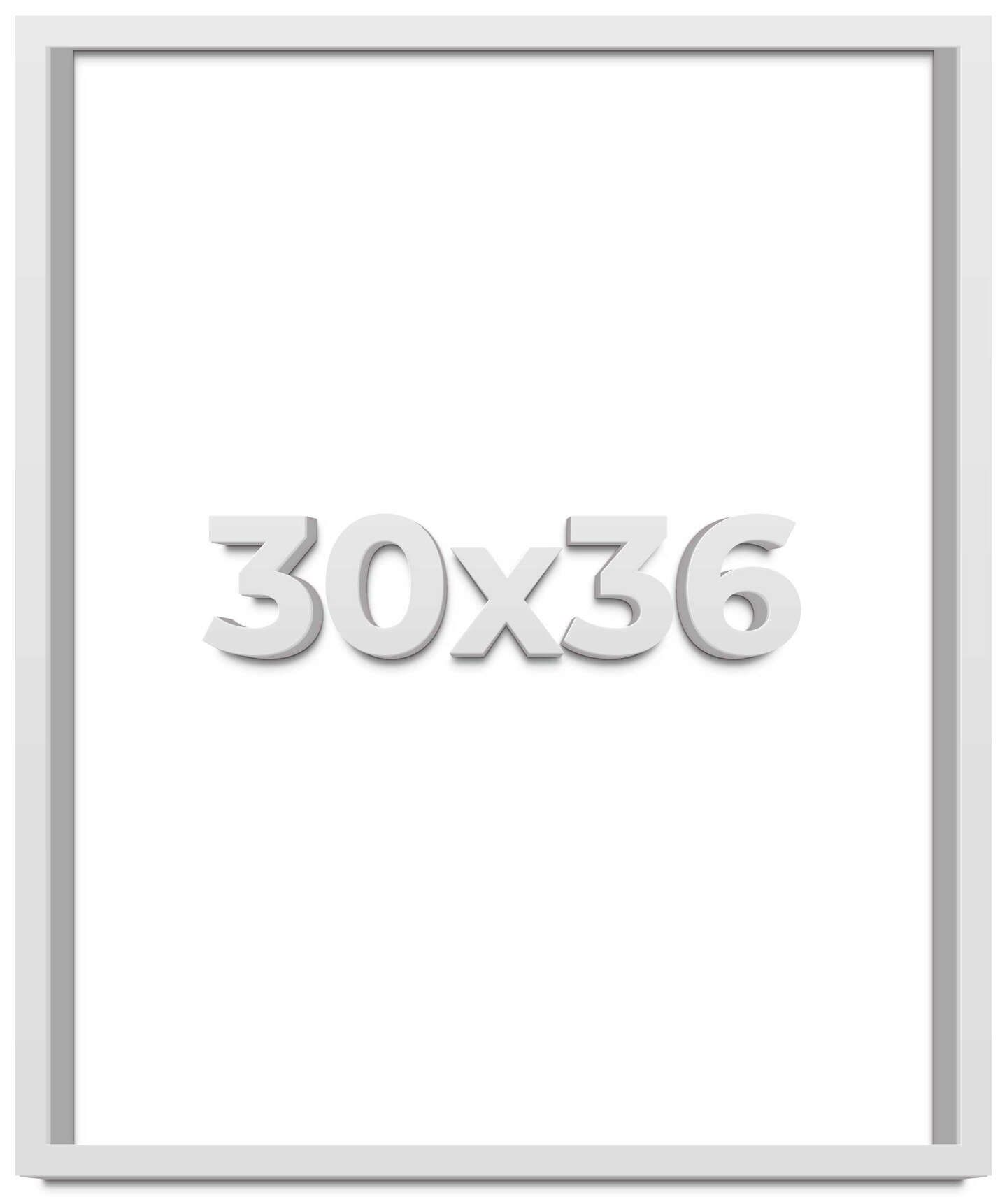 30x36 Slim Profile White Picture Frame - UV Acrylic, Foam Board Backing, Hanging Hardware