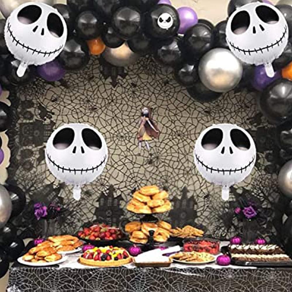 20PCS Halloween Skull Skeletons Foil Balloons Party Decorations Supplies - Happy Halloween Skull Party Decorations for Day of the Dead Party Supplies Decorations