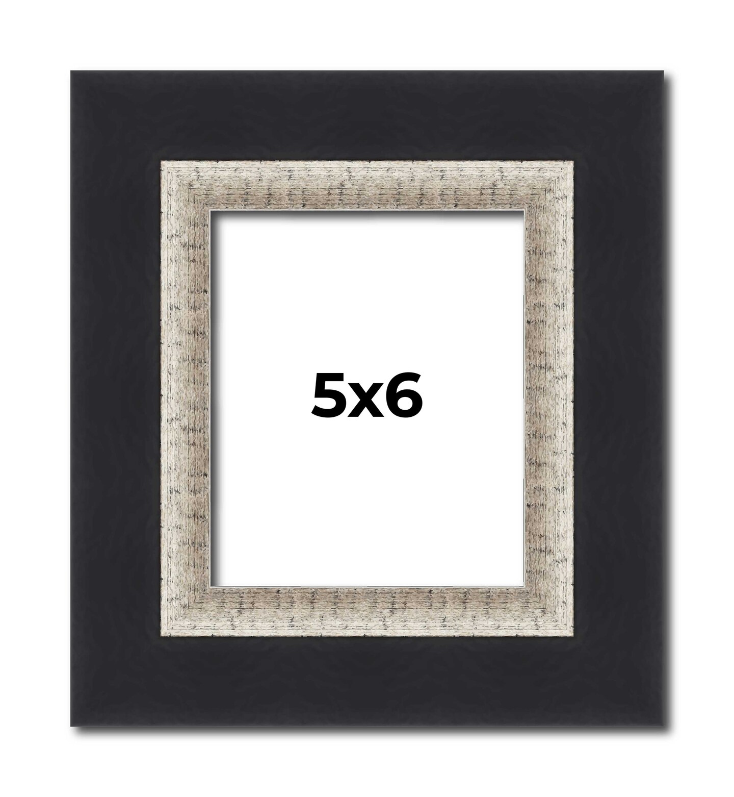 Photo Size Embellished Black Picture Frame - UV Acrylic, Foam Board Backing, Hanging Hardware