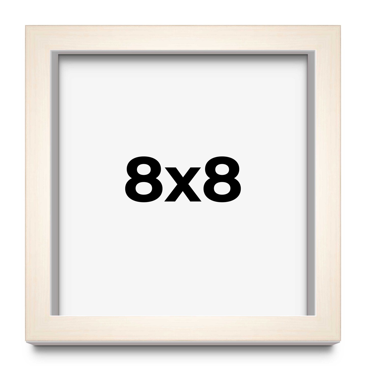 Square Minimalist White Picture Frame - UV Acrylic, Foam Board Backing, Hanging Hardware