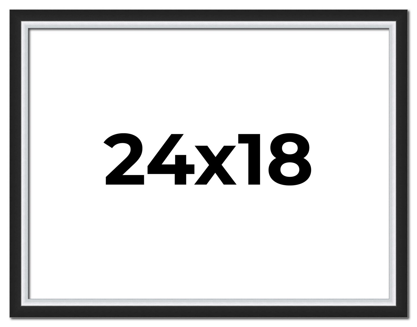 18x24 Flat Picture Frame with UV-Resistant Acrylic &#x26; Acid Free Backing, Available in 4 Finishes - Black, Brown, Gold, and Silver