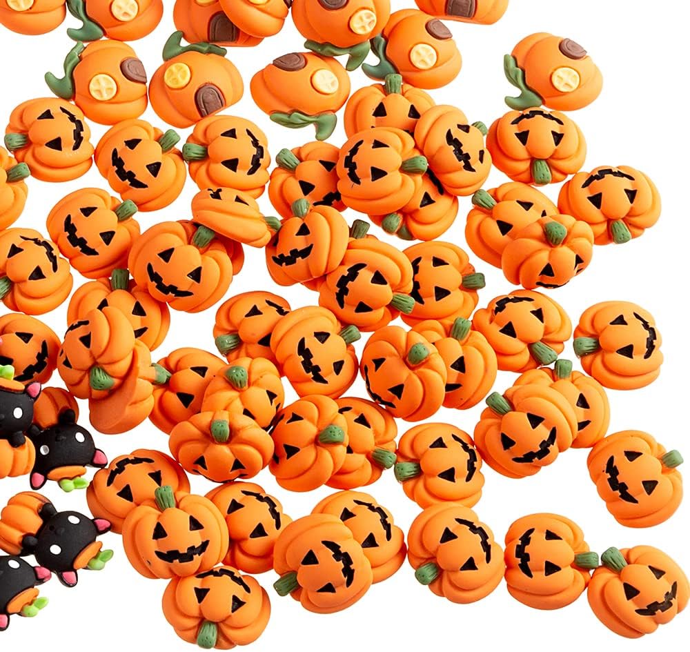 50PCS Resin Mini Ghost Pumpkin Halloween