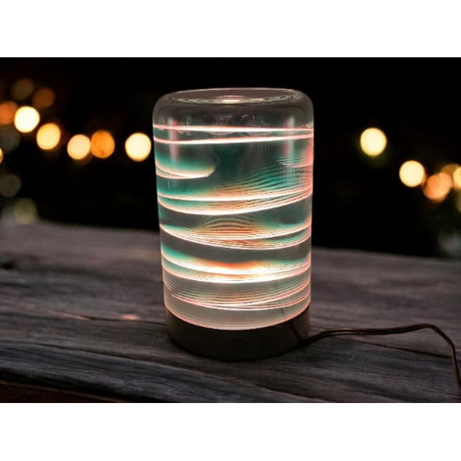 Diffusers For Essential Oils 3D Glass Art -Stripes- Oil Diffuser With Alternating Colors