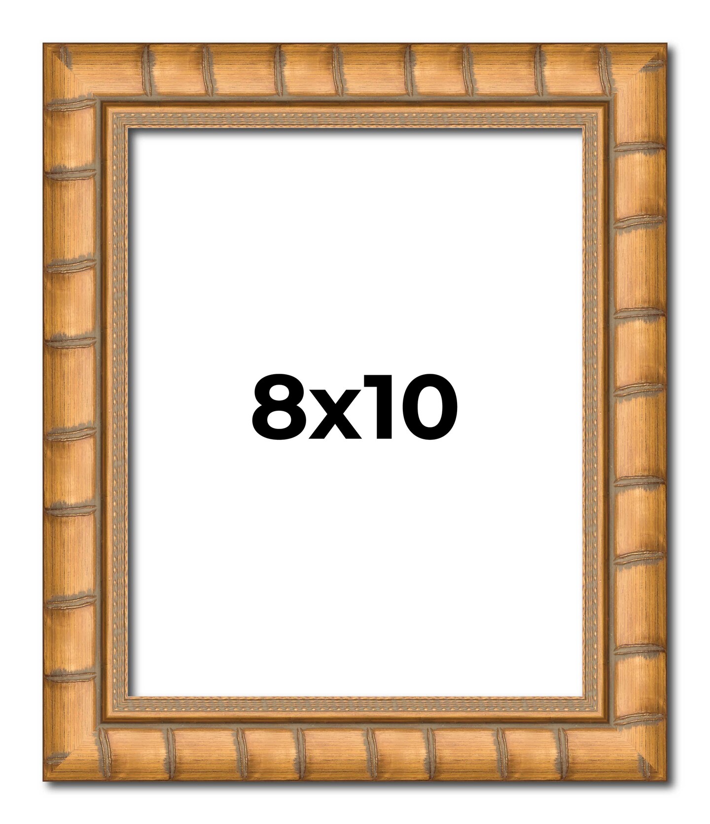 8x10 Modern Bamboo Picture Frame with UV-Resistant Acrylic & Acid Free Backing, Available in 5 Finishes - Gold, Silver, Brown, Black, and Natural