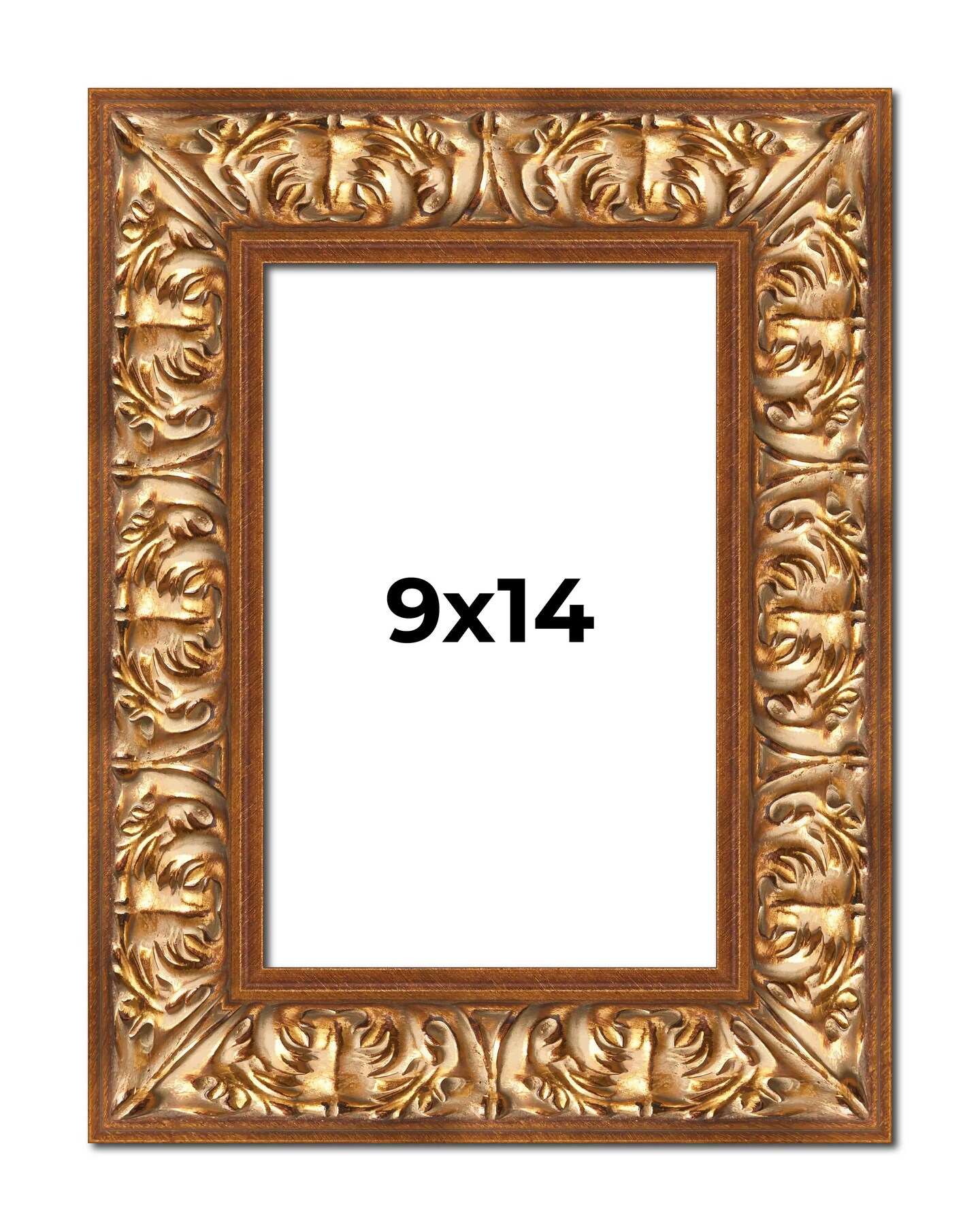 Photo Size Modern Shadow Box 1" Depth Gold Frame - UV Acrylic, Backing, Hanging Hardware