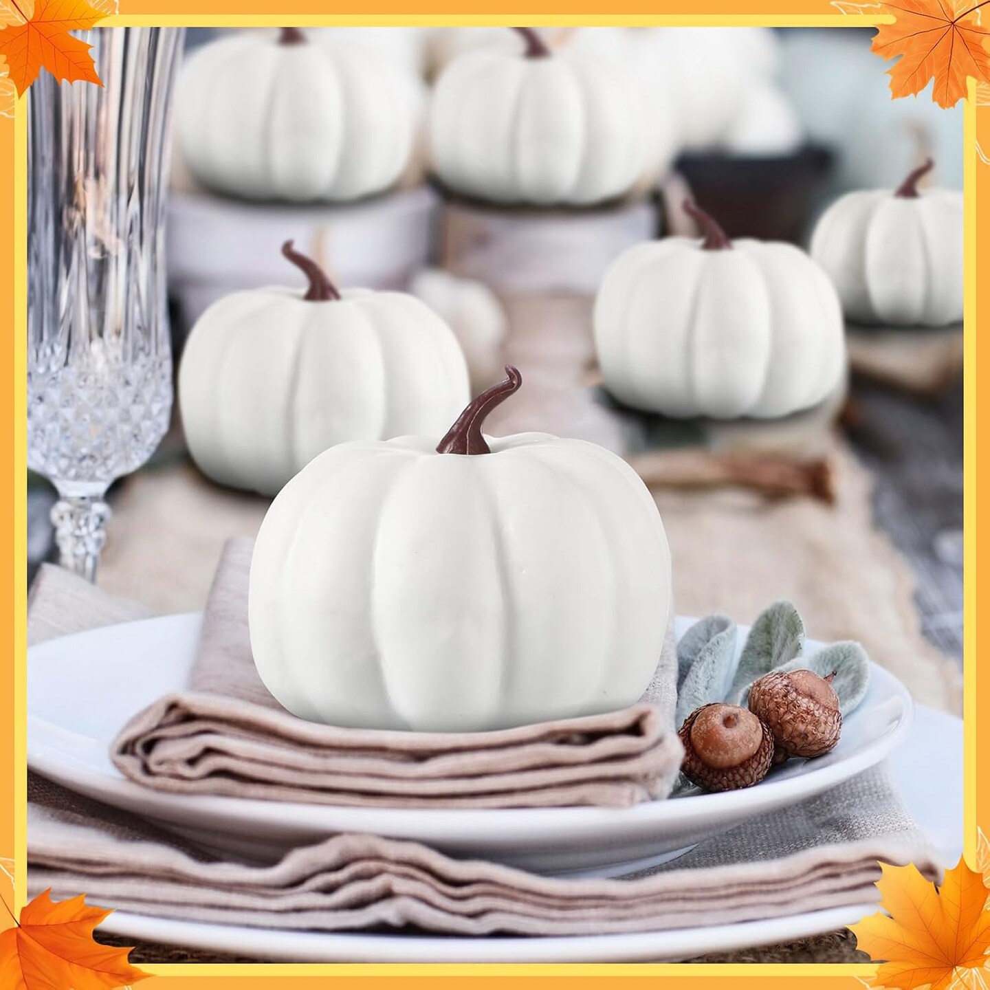 4 Inch Fall Harvest Artificial Pumpkins Crafts Rustic Decorative