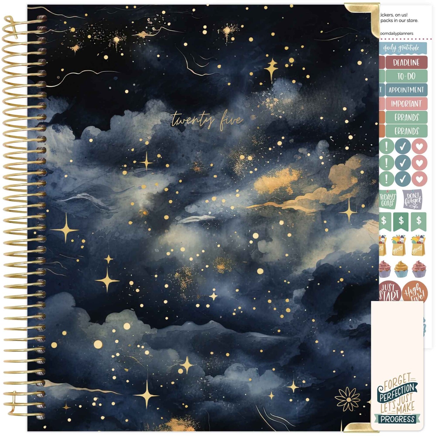 bloom daily planners 2025 Vision Planner, 7.5&#x22; x 9&#x22;, Midnight Sky