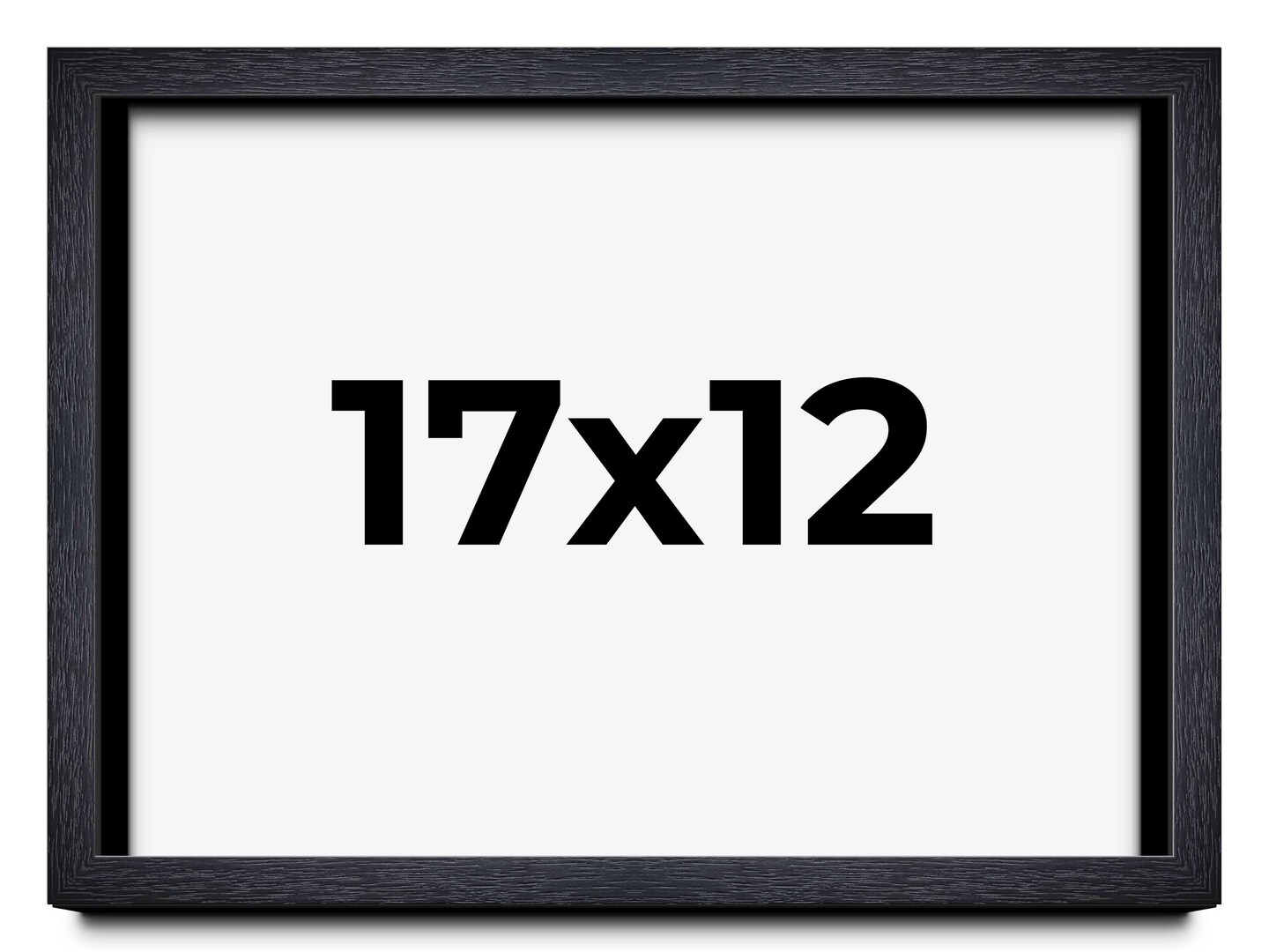 17x12 Shadow Box 1" Depth Black Picture Frame - UV Acrylic, Backing, Hanging Hardware