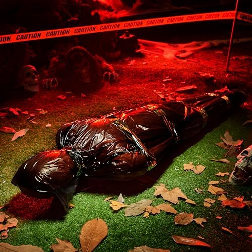 5 Ft Hanging Corpse Halloween Decorations Outdoor Inflatable Dead Body Scary Halloween Bathroom Decor Covered Bag Halloween Party Decoration for Haunted House Lawn Yard Garden