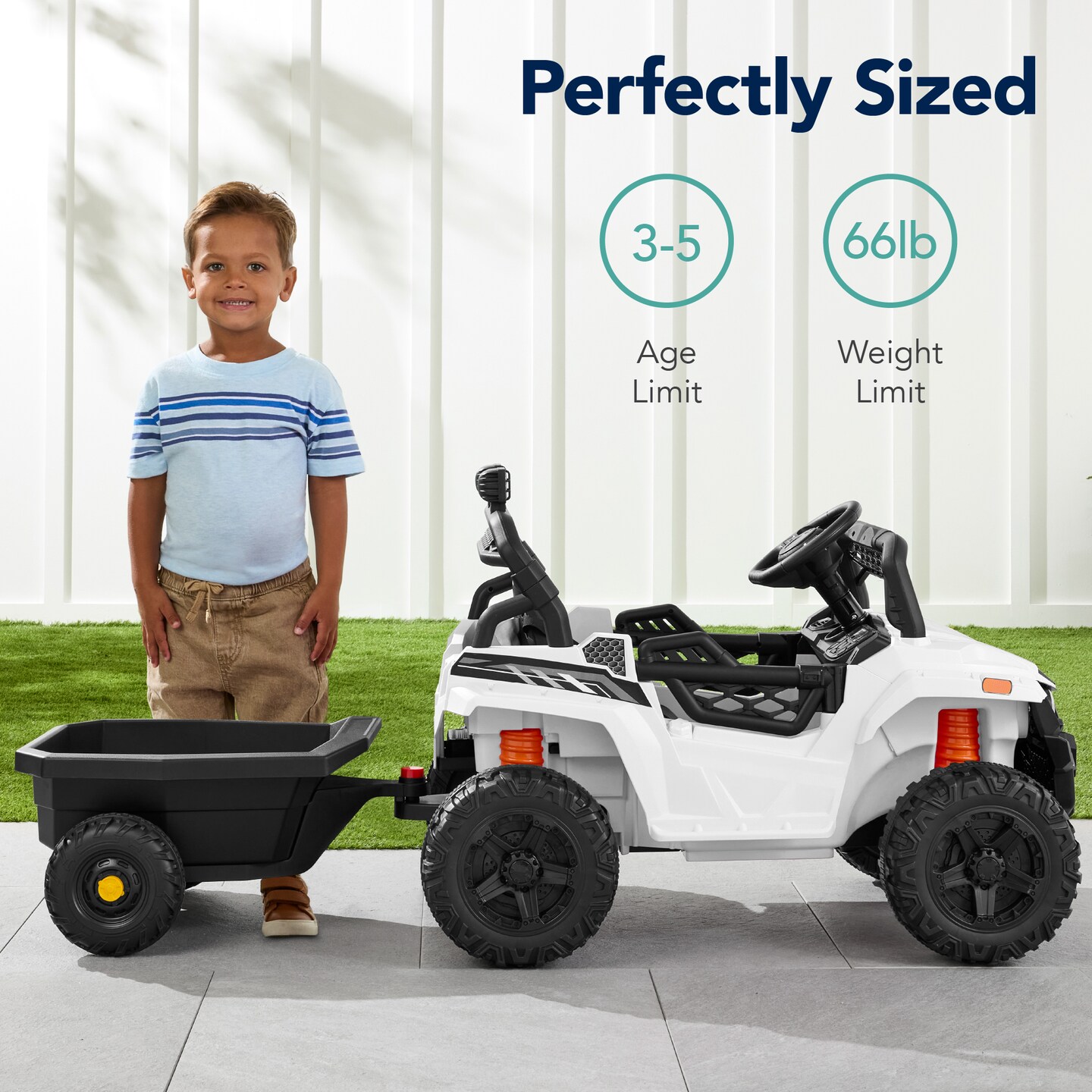 Best Choice Products Kids 12V Electric Ride-On UTV and Trailer w/ Parent Remote Control, LED Lights