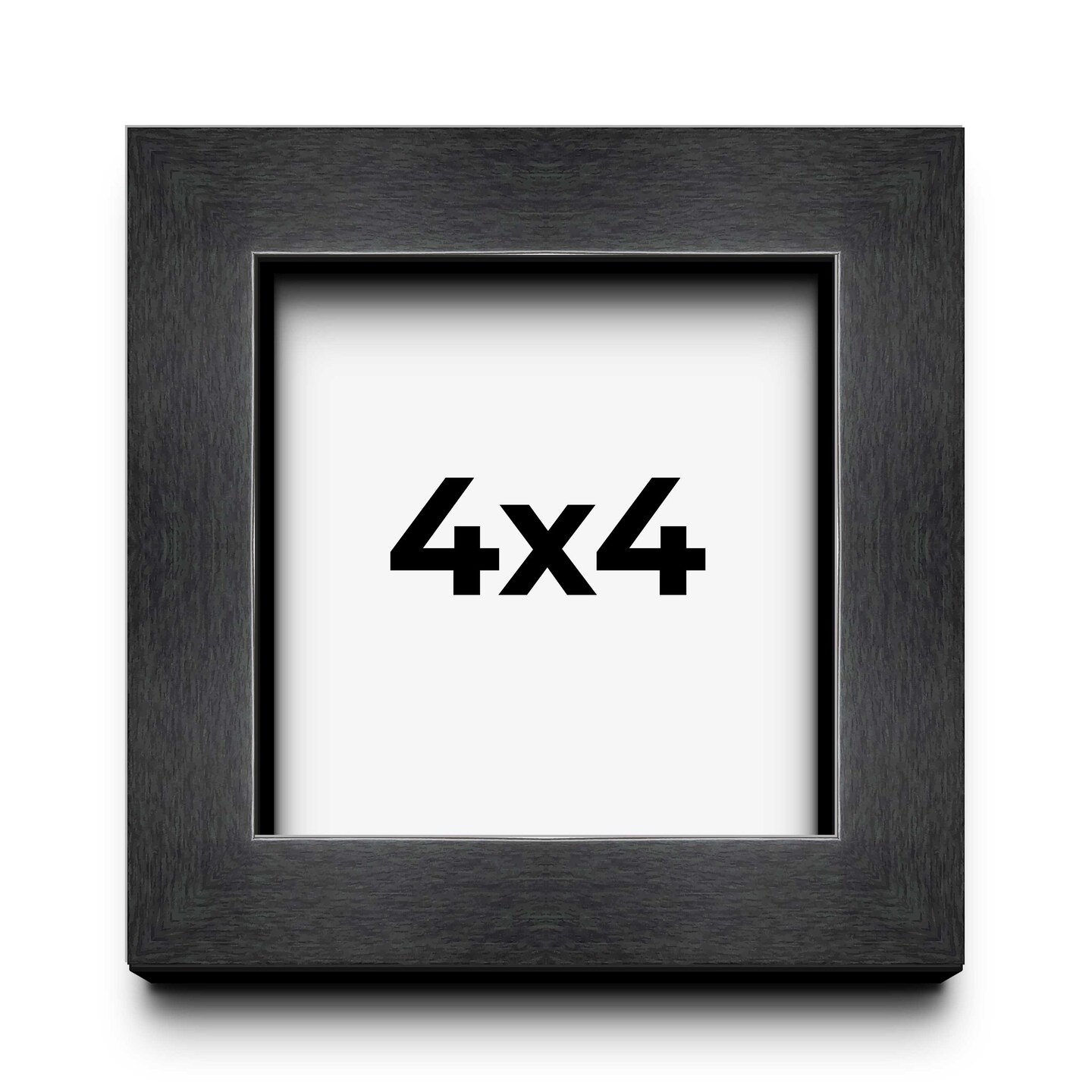 4x4 Shadow Box 1&#x22; Depth Picture Frame with UV-Resistant Acrylic &#x26; Acid Free Backing, Available in 3 Finishes - Black, Grey, White