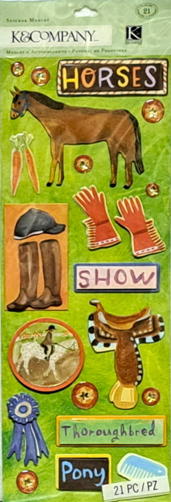 K &#x26; Company Horse Medley Dimensional Stickers