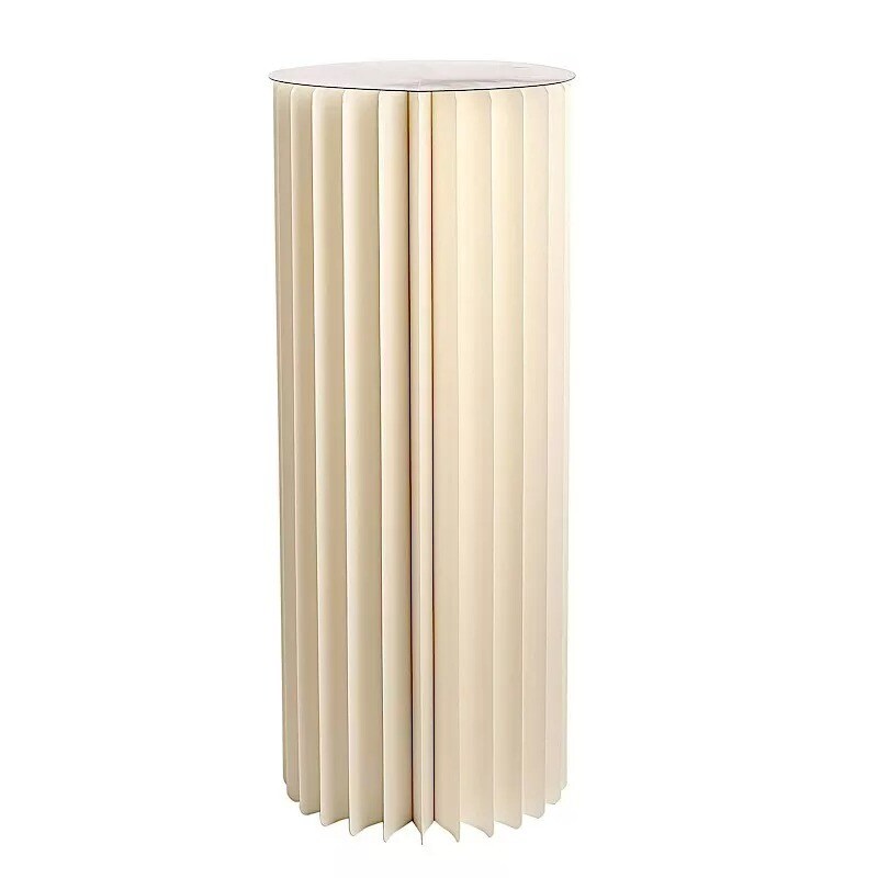 40" Ivory Folding DIY Accordion Pillar Cardboard Display Stand Pedestal Box