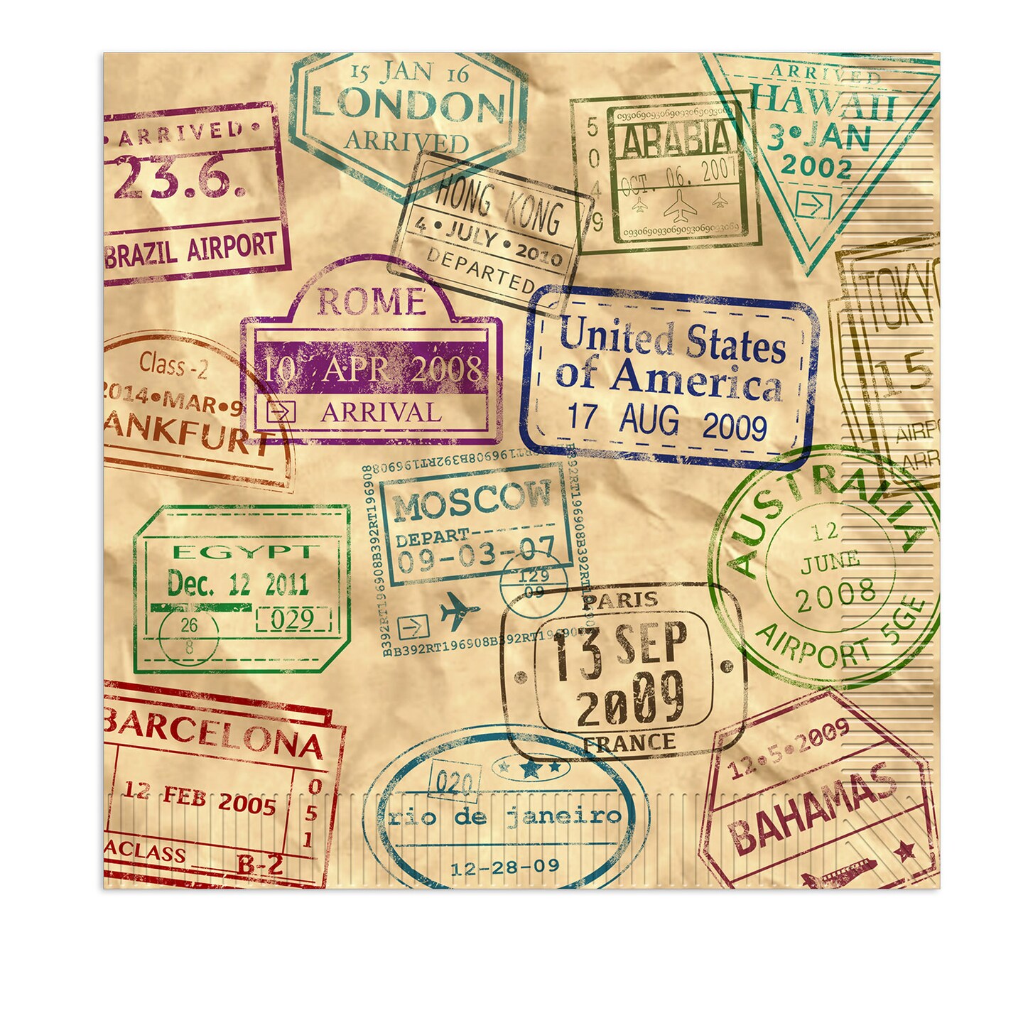 Beistle Around The World Luncheon Napkins - 12 Pack