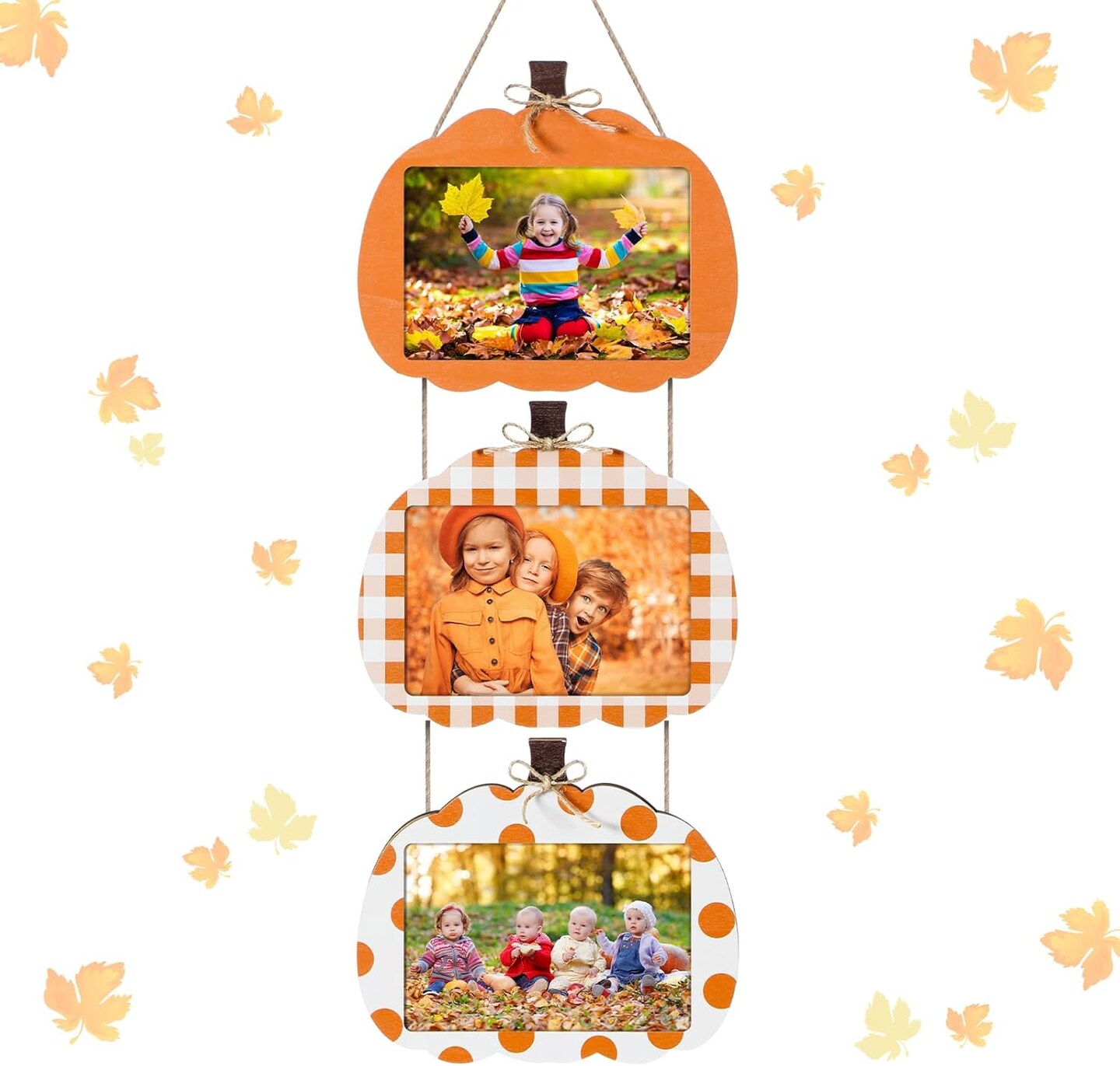 Fall Pumpkin Picture Frame Hanging 4 x 6 Inch Thanksgiving