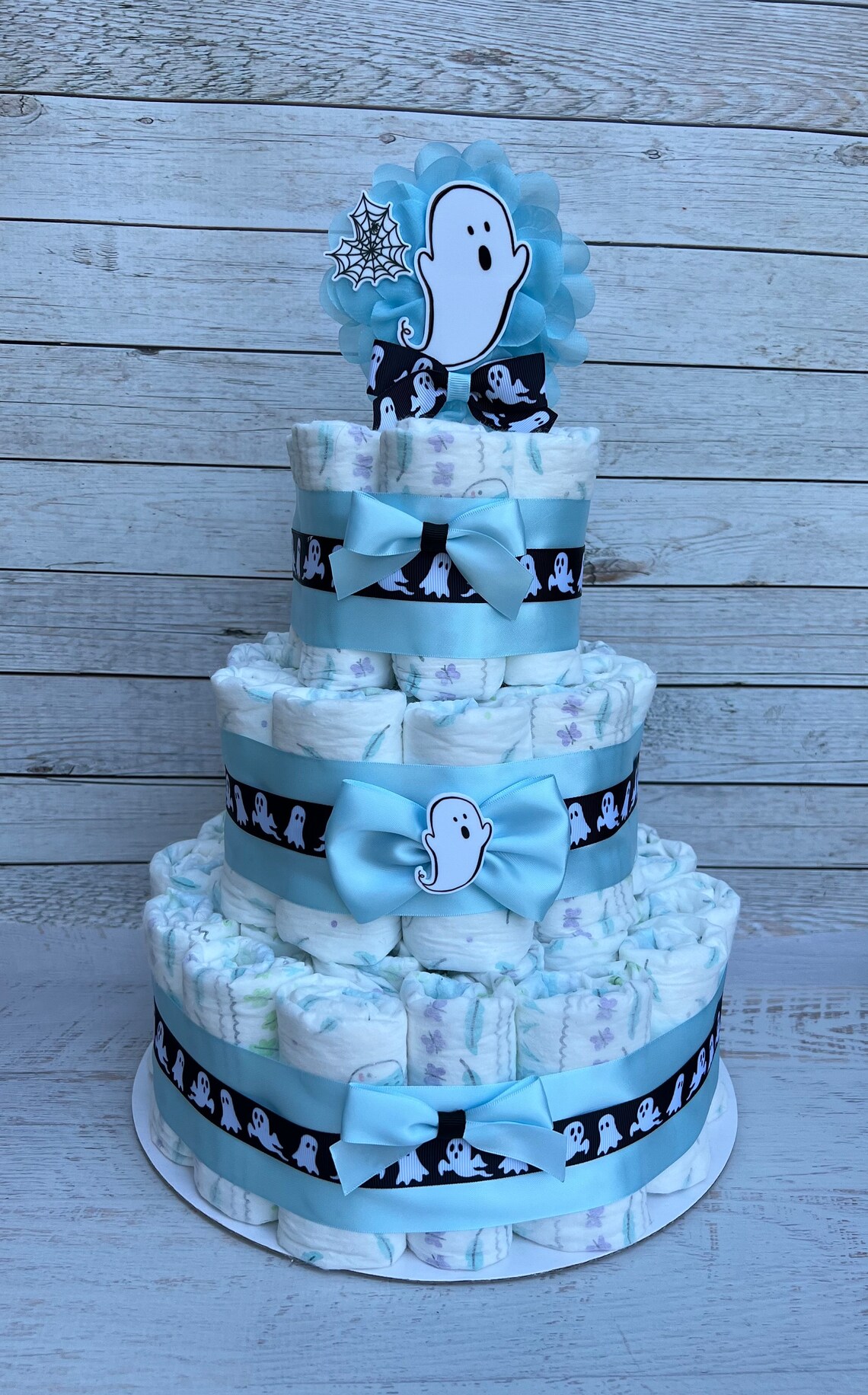 Edible Diaper Shaped Cake Square Baby Shower Cake Baby Shower Oh Baby Green  Flowers Edible