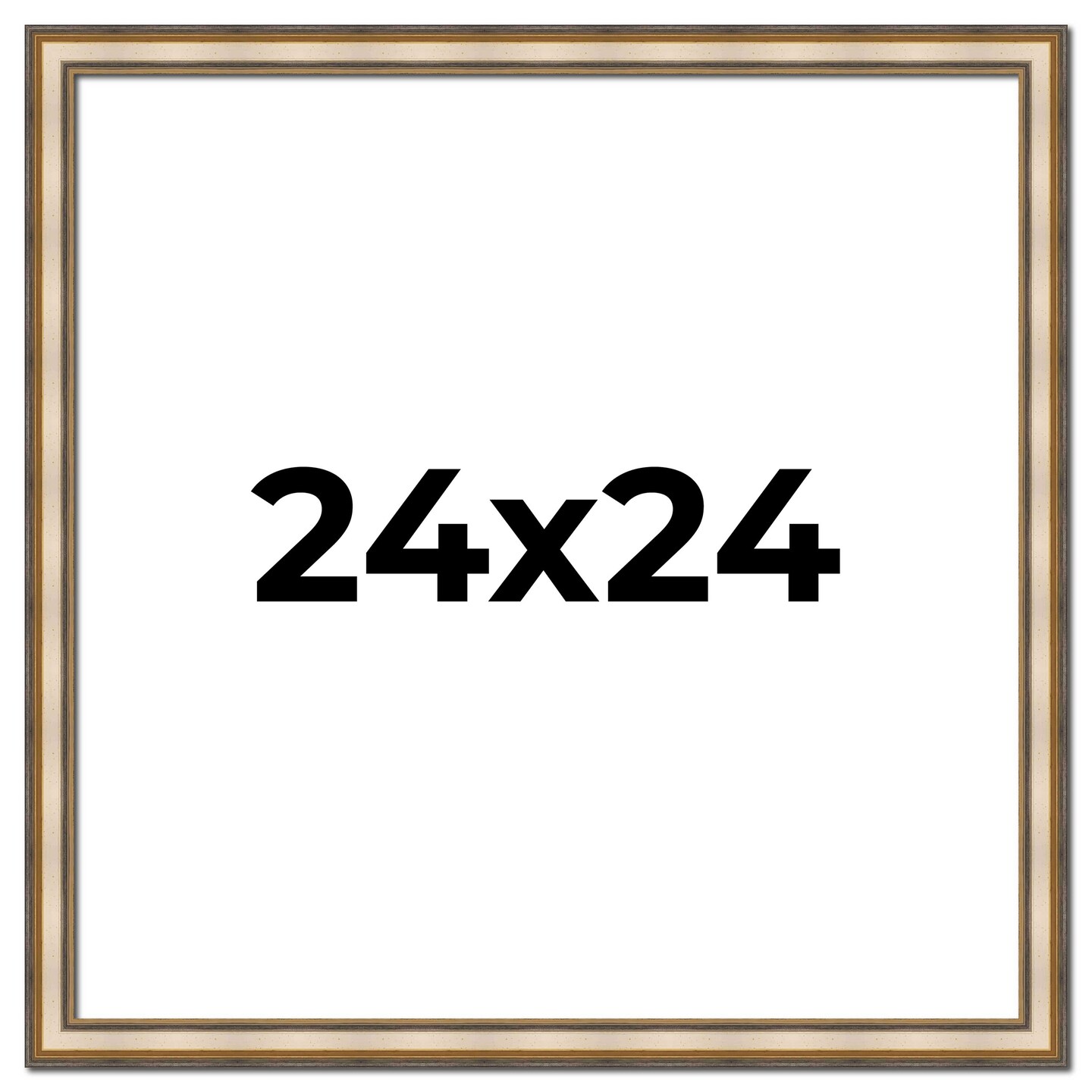 24x24 Refined Silver Picture Frame - UV Acrylic, Foam Board Backing, Hanging Hardware