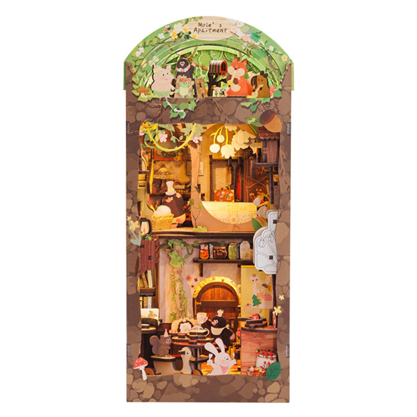 DIY Miniature Book Nook Kit | Mole&#x27;s Apartment w/ Dust Cover