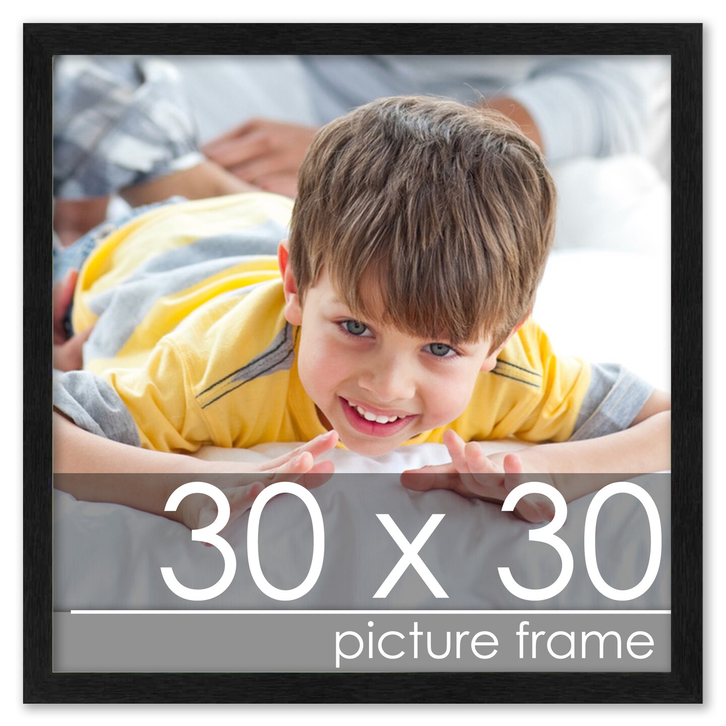 Square Minimalist Grey Picture Frame - UV Acrylic, Foam Board Backing, Hanging Hardware