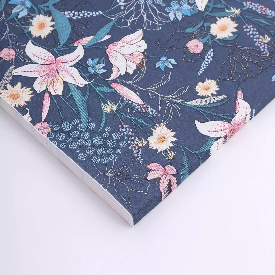 Navy Blue 20 Disposable 13&#x22; x 13&#x22; Water Lily Cocktail Paper Napkins Party Events