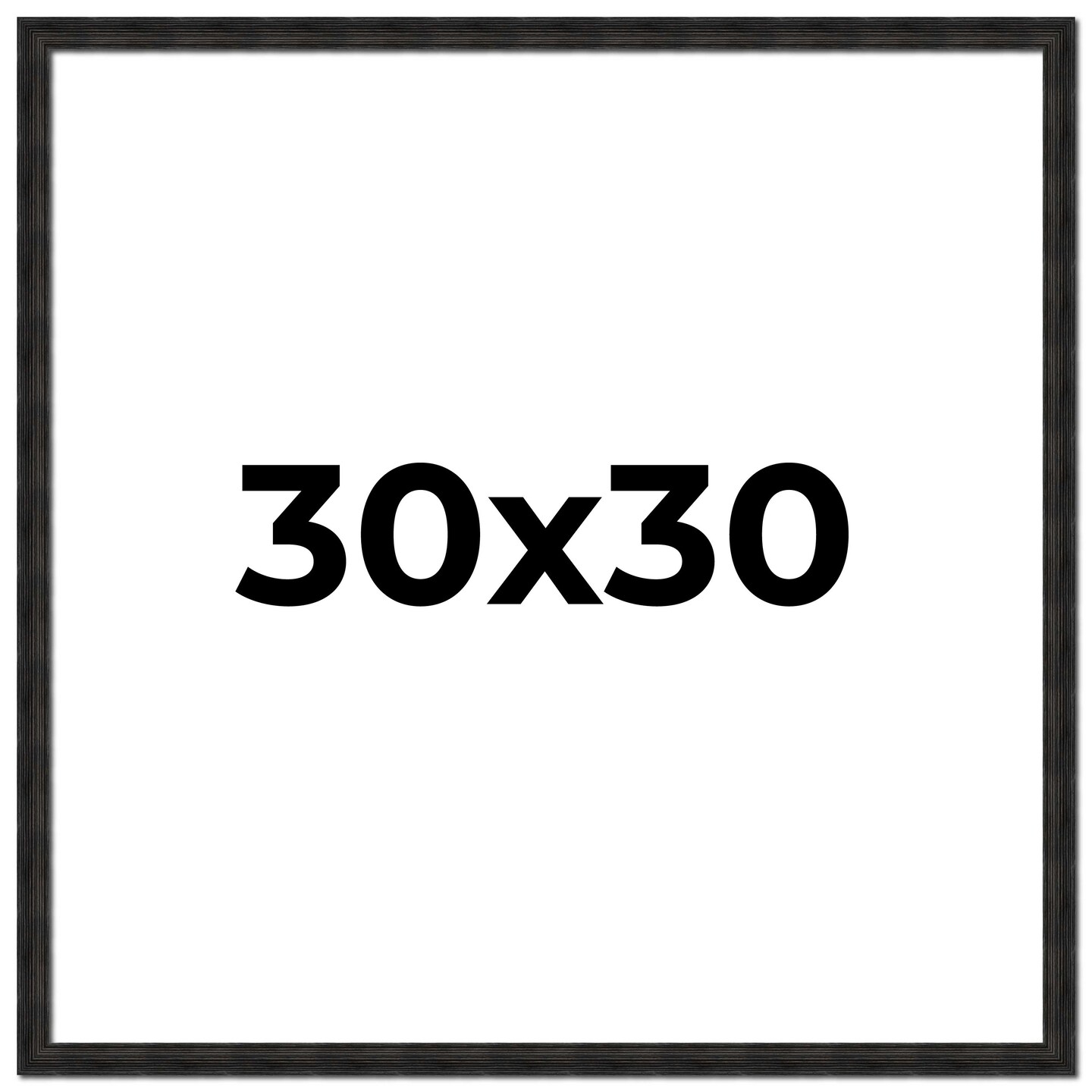 30x30 Thin Barnwood Picture Frame with UV-Resistant Acrylic & Acid Free Backing, Available in 2 Paint Finishes - Grey and Black