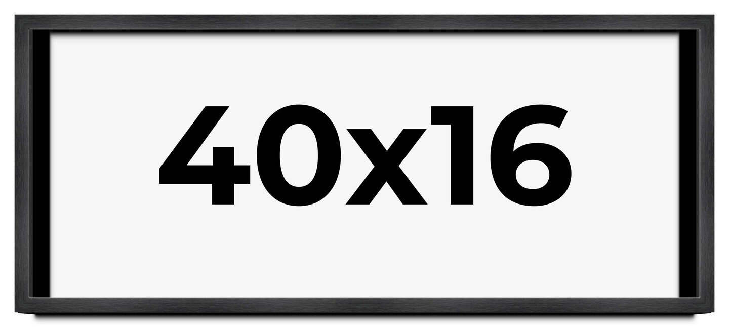 Panoramic Shadow Box 3/4" Depth Grey Picture Frame - UV Acrylic, Backing, Hanging Hardware