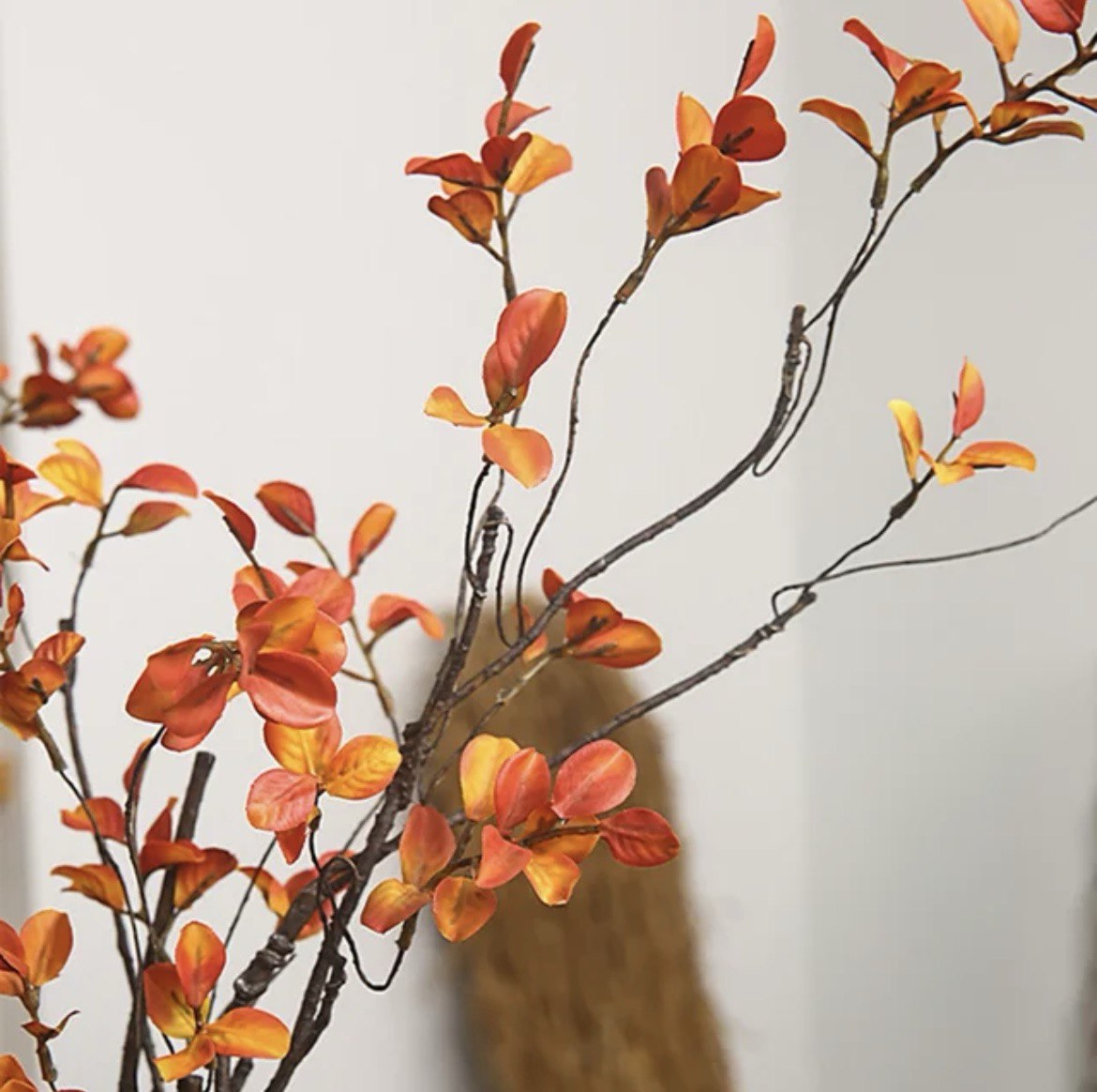 Artificial Fall Branches Tall Fall Stems Fake Ficus Branches for Thanksgiving Autumn Home Office Wedding Vase Filler Decoration
