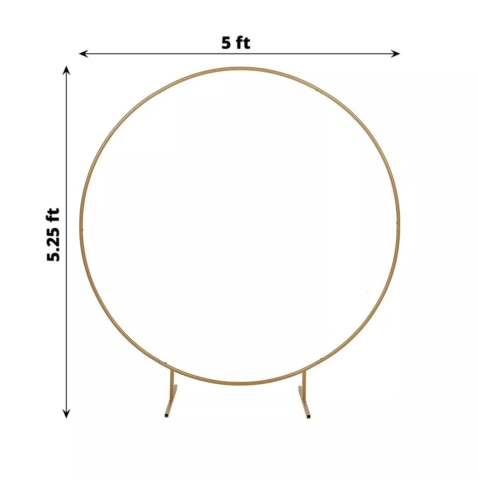 5 ft Gold Balloon Circle Metal Frame Wedding Arch Backdrop Stand Party Supplies